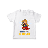 Celebrate The Super Kids Theme With  "Super Girl" Personalized Kids T-shirt - WHITE - 0 - 5 Months Old (Chest 17")