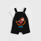 Celebrate The Super Kids Theme With "DND Busy Saving The Universe" Personalized Dungaree set for Babies - BLACK - 0 - 5 Months Old (Chest 17")