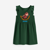 Celebrate The Super Kids Theme With "DND Busy Saving The Universe" Personalized Frock for your kids - BOTTLE GREEN - 0 - 6 Months Old (Chest 18")