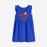 Celebrate The Super Kids Theme With "DND Busy Saving The Universe" Personalized Frock for your kids - ROYAL BLUE - 0 - 6 Months Old (Chest 18")