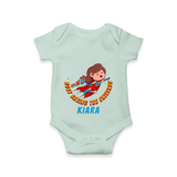 Celebrate The Super Kids Theme With "DND Busy Saving The Universe" Personalized Romper for Babies - MINT GREEN - 0 - 3 Months Old (Chest 16")