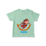 Celebrate The Super Kids Theme With "DND Busy Saving The Universe" Personalized T-shirt for Kids - MINT GREEN - 0 - 5 Months Old (Chest 17")