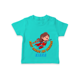 Celebrate The Super Kids Theme With "DND Busy Saving The Universe" Personalized T-shirt for Kids - TEAL - 0 - 5 Months Old (Chest 17")