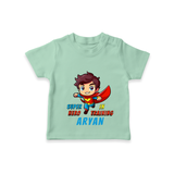 Celebrate The Super Kids Theme With "Super Hero In Training" Personalized Kids T-shirt - MINT GREEN - 0 - 5 Months Old (Chest 17")