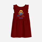 Celebrate The Super Kids Theme With "Super Hero In Training" Personalized Frock for your Baby - RED - 0 - 6 Months Old (Chest 18")