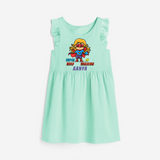 Celebrate The Super Kids Theme With "Super Hero In Training" Personalized Frock for your Baby - TEAL GREEN - 0 - 6 Months Old (Chest 18")