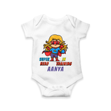 Celebrate The Super Kids Theme With "Super Hero In Training" Personalized Romper for Babies - WHITE - 0 - 3 Months Old (Chest 16")