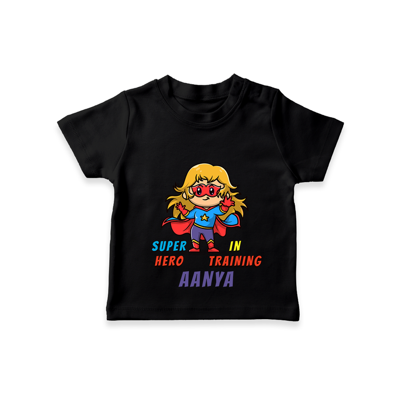 Celebrate The Super Kids Theme With "Super Hero In Training" Personalized T-shirt for Kids - BLACK - 0 - 5 Months Old (Chest 17")