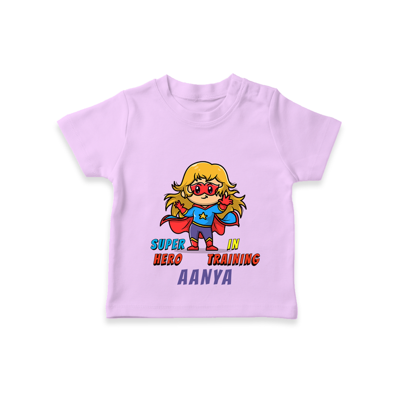 Celebrate The Super Kids Theme With "Super Hero In Training" Personalized T-shirt for Kids - LILAC - 0 - 5 Months Old (Chest 17")
