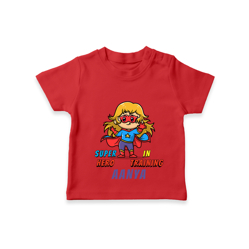 Celebrate The Super Kids Theme With "Super Hero In Training" Personalized T-shirt for Kids - RED - 0 - 5 Months Old (Chest 17")