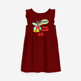 Celebrate The Super Kids Theme With "Confidence is my Suoer Power" Personalized Frock for your Baby - RED - 0 - 6 Months Old (Chest 18")