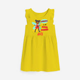 Celebrate The Super Kids Theme With "Confidence is my Suoer Power" Personalized Frock for your Baby - YELLOW - 0 - 6 Months Old (Chest 18")