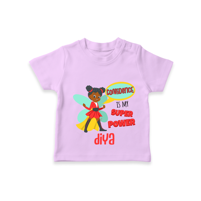 Celebrate The Super Kids Theme With "Confidence is my Suoer Power" Personalized Kids T-shirt - LILAC - 0 - 5 Months Old (Chest 17")