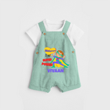 Celebrate The Super Kids Theme With "Empathy is my Super Power" Personalized Dungaree set for your Baby - LIGHT GREEN - 0 - 5 Months Old (Chest 17")