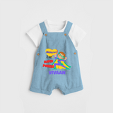 Celebrate The Super Kids Theme With "Empathy is my Super Power" Personalized Dungaree set for your Baby - SKY BLUE - 0 - 5 Months Old (Chest 17")