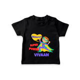 Celebrate The Super Kids Theme With "Empathy is my Super Power" Personalized Kids T-shirt - BLACK - 0 - 5 Months Old (Chest 17")