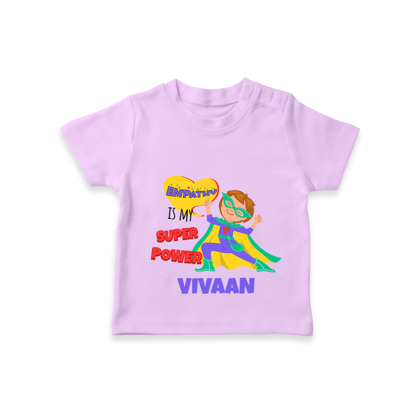 Celebrate The Super Kids Theme With "Empathy is my Super Power" Personalized Kids T-shirt - LILAC - 0 - 5 Months Old (Chest 17")