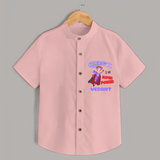 Celebrate The Super Kids Theme With "Intelligence is my Super Power" Personalized Kids Shirts - PEACH - 0 - 6 Months Old (Chest 21")