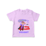 Celebrate The Super Kids Theme With "Intelligence is my Super Power" Personalized Kids T-shirt - LILAC - 0 - 5 Months Old (Chest 17")