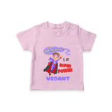 Celebrate The Super Kids Theme With "Intelligence is my Super Power" Personalized Kids T-shirt - PINK - 0 - 5 Months Old (Chest 17")