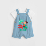 Celebrate The Super Kids Theme With "Creativity is my Super Power" Personalized Dungaree set for your Baby - SKY BLUE - 0 - 5 Months Old (Chest 17")