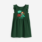 Celebrate The Super Kids Theme With "Creativity is my Super Power" Personalized Frock for your Baby - BOTTLE GREEN - 0 - 6 Months Old (Chest 18")