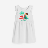 Celebrate The Super Kids Theme With "Creativity is my Super Power" Personalized Frock for your Baby - WHITE - 0 - 6 Months Old (Chest 18")