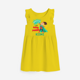 Celebrate The Super Kids Theme With "Creativity is my Super Power" Personalized Frock for your Baby - YELLOW - 0 - 6 Months Old (Chest 18")