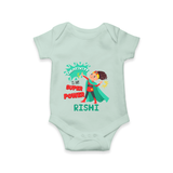 Celebrate The Super Kids Theme With "Creativity is my Super Power" Personalized Romper For your Baby - MINT GREEN - 0 - 3 Months Old (Chest 16")