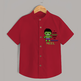 Celebrate The Super Kids Theme With "I Turn Green When I'm Hangry" Personalized Kids Shirts - RED - 0 - 6 Months Old (Chest 21")