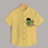 Celebrate The Super Kids Theme With "I Turn Green When I'm Hangry" Personalized Kids Shirts - YELLOW - 0 - 6 Months Old (Chest 21")