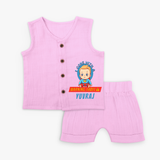 Celebrate The Super Kids Theme With "I Come with a Warning Label" Personalized Jabla set for your Baby - LAVENDER ROSE - 0 - 3 Months Old (Chest 9.8")