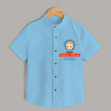 Celebrate The Super Kids Theme With "I Come with a Warning Label" Personalized Kids Shirts - SKY BLUE - 0 - 6 Months Old (Chest 21")