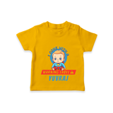 Celebrate The Super Kids Theme With "I Come with a Warning Label" Personalized Kids T-shirt - CHROME YELLOW - 0 - 5 Months Old (Chest 17")