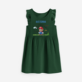 Celebrate The Super Kids Theme With "Ready to Save the Day" Personalized Frock for your Baby - BOTTLE GREEN - 0 - 6 Months Old (Chest 18")