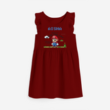 Celebrate The Super Kids Theme With "Ready to Save the Day" Personalized Frock for your Baby - RED - 0 - 6 Months Old (Chest 18")