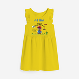 Celebrate The Super Kids Theme With "Ready to Save the Day" Personalized Frock for your Baby - YELLOW - 0 - 6 Months Old (Chest 18")