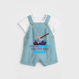 Celebrate The Super Kids Theme With "Only the Worthy Shall Pick Me Up" Personalized Dungaree set for your Baby - ARCTIC BLUE - 0 - 5 Months Old (Chest 17")