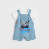 Celebrate The Super Kids Theme With "Only the Worthy Shall Pick Me Up" Personalized Dungaree set for your Baby - SKY BLUE - 0 - 5 Months Old (Chest 17")