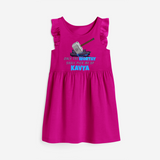 Celebrate The Super Kids Theme With "Only the Worthy Shall Pick Me Up" Personalized Frock for your Baby - HOT PINK - 0 - 6 Months Old (Chest 18")