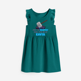 Celebrate The Super Kids Theme With "Only the Worthy Shall Pick Me Up" Personalized Frock for your Baby - MYRTLE GREEN - 0 - 6 Months Old (Chest 18")