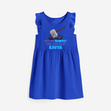 Celebrate The Super Kids Theme With "Only the Worthy Shall Pick Me Up" Personalized Frock for your Baby - ROYAL BLUE - 0 - 6 Months Old (Chest 18")