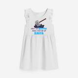 Celebrate The Super Kids Theme With "Only the Worthy Shall Pick Me Up" Personalized Frock for your Baby - WHITE - 0 - 6 Months Old (Chest 18")