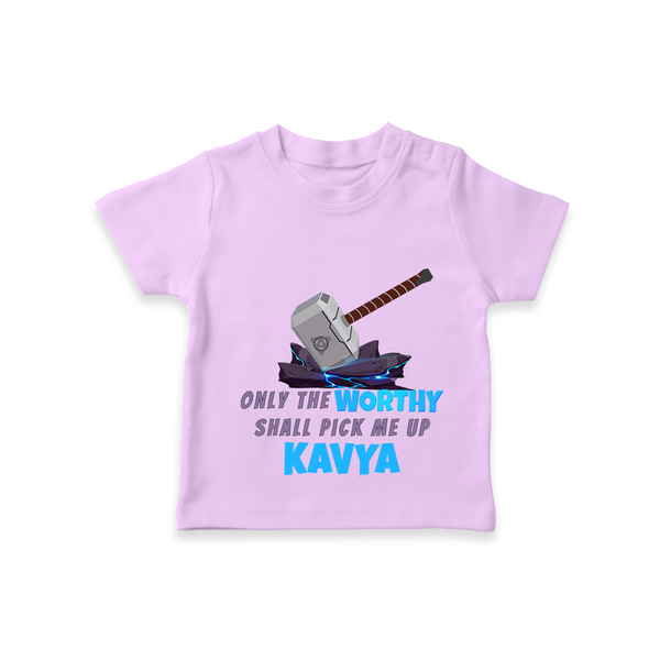 Celebrate The Super Kids Theme With "Only the Worthy Shall Pick Me Up" Personalized Kids T-shirt - LILAC - 0 - 5 Months Old (Chest 17")