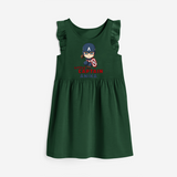 Celebrate The Super Kids Theme With "Little Captain" Personalized Frock for your Baby - BOTTLE GREEN - 0 - 6 Months Old (Chest 18")