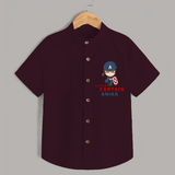 Celebrate The Super Kids Theme With "Little Captain" Personalized Kids Shirts - MAROON - 0 - 6 Months Old (Chest 21")