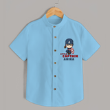 Celebrate The Super Kids Theme With "Little Captain" Personalized Kids Shirts - SKY BLUE - 0 - 6 Months Old (Chest 21")