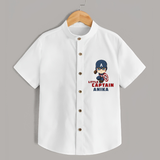 Celebrate The Super Kids Theme With "Little Captain" Personalized Kids Shirts - WHITE - 0 - 6 Months Old (Chest 21")