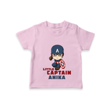 Celebrate The Super Kids Theme With "Little Captain" Personalized Kids T-shirt - PINK - 0 - 5 Months Old (Chest 17")