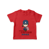 Celebrate The Super Kids Theme With "Little Captain" Personalized Kids T-shirt - RED - 0 - 5 Months Old (Chest 17")